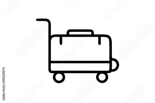 Stylish Trolley Silhouette Icon on Clean White Background