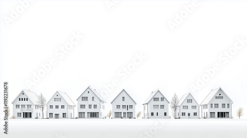 Clean and Minimal Real Estate Design – Row of White Houses