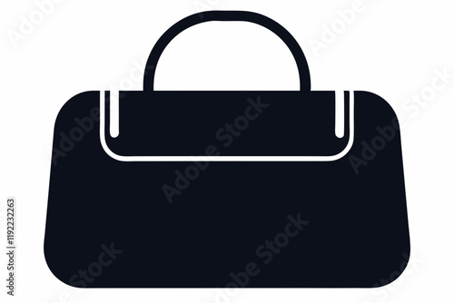 Vanity Bag Silhouette Icon on Clean White Background