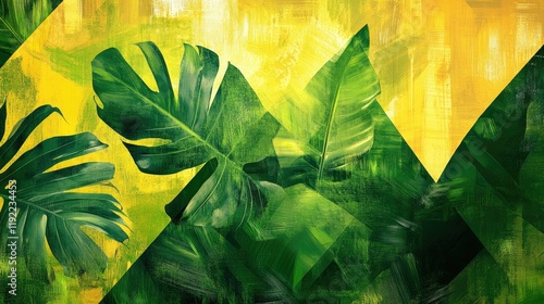 Wallpaper Mural Abstract digital illustration featuring overlapping geometric shapes Torontodigital.ca