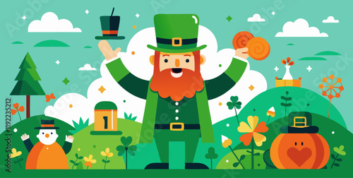 Saint patrick's day festivities with leprechaun and lucky symbols