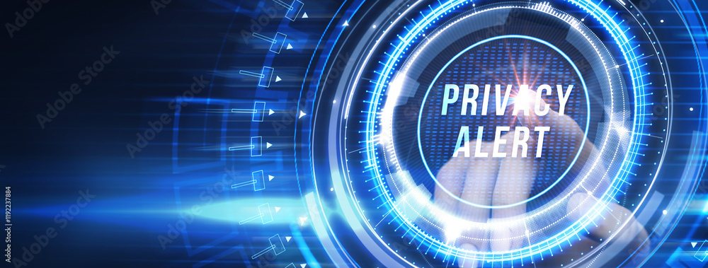 Technology, Internet, business and network concept. Privacy alert. Technology, Internet, business and network concept. Privacy alert.