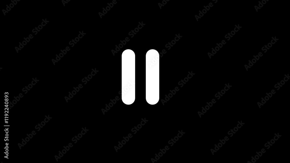Play And Pause Stop Media Player Button Animation On Alpha Channel. 4K Resolution Play And Pause Stop Media Player Button Animation On Alpha Channel. 4K Resolution