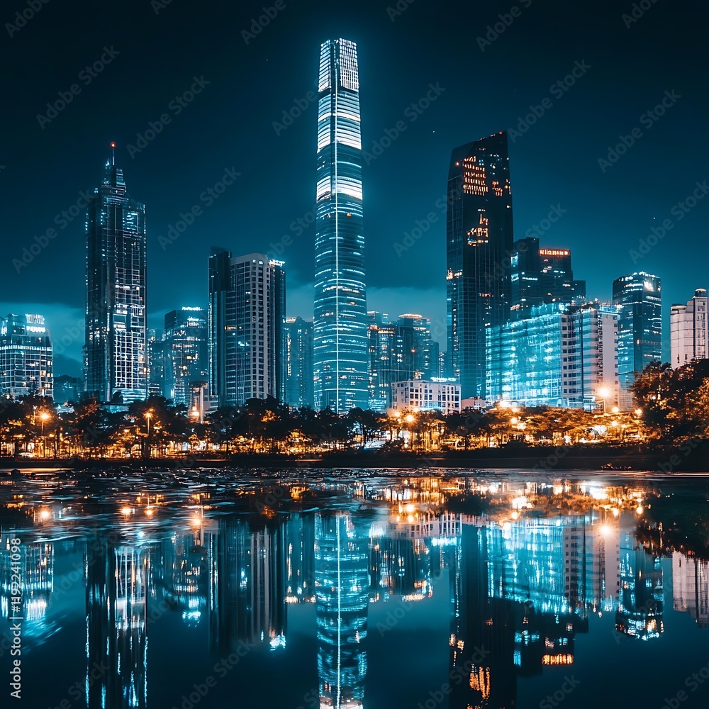 Fototapeta premium city skyline at night
