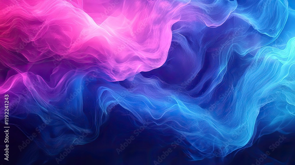 Cloudy abstract background idea. Abstract colorful smoke waves blending in vibrant hues of blue and pink. Cloudy abstract background idea. Abstract colorful smoke waves blending in vibrant hues of blue and pink.