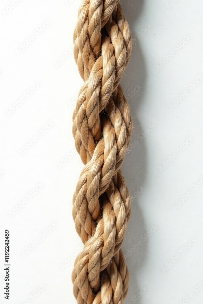 Twisted, brown nautical rope against white backdrop , cord, texture, nautical rope Twisted, brown nautical rope against white backdrop , cord, texture, nautical rope