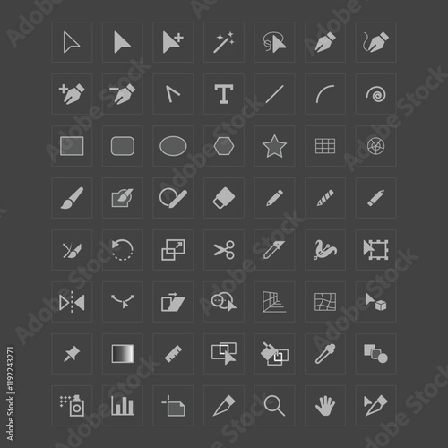 Adobe Illustrator Tools Gray
