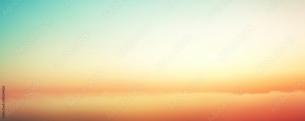 Fototapeta premium Blurred abstract background concept. A tranquil gradient sky at sunset, featuring soft hues of blue, pink, and orange.