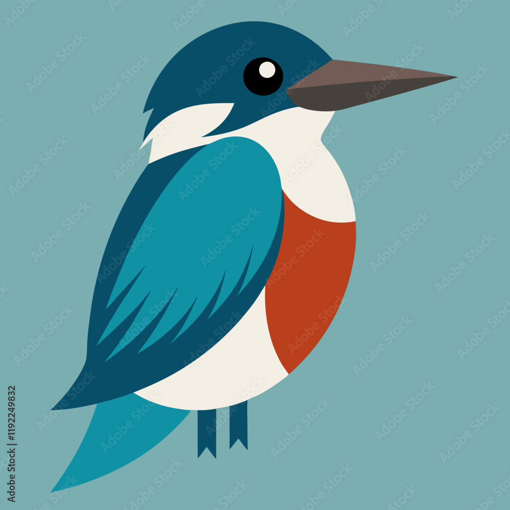 Fototapeta premium illustration of a kingfisher bird
