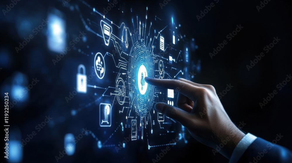 Digital transformation business environment interactive interface technology sector futuristic concept Digital transformation business environment interactive interface technology sector futuristic concept