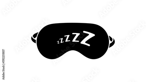 Sleeping eye mask, black isolated silhouette