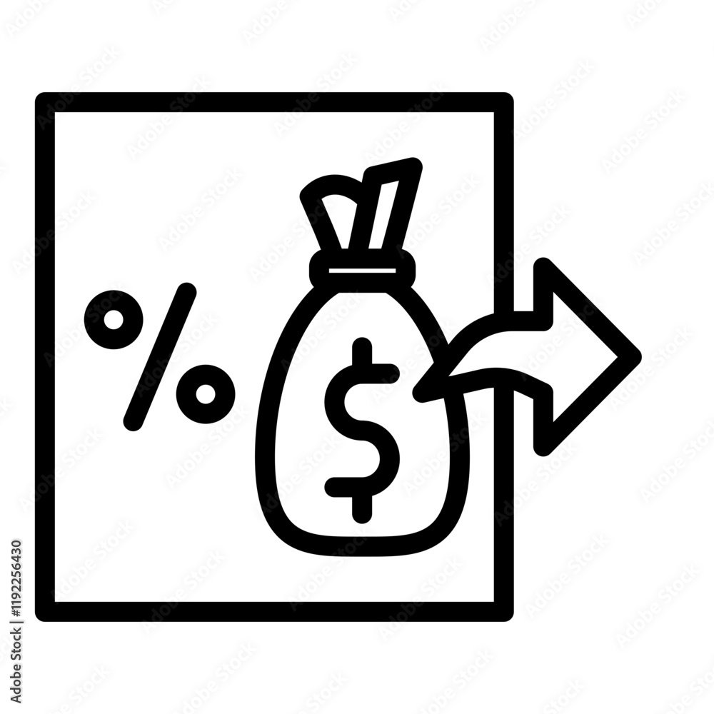 Dividend Payout Ratio Vector Line Icon Design Dividend Payout Ratio Vector Line Icon Design