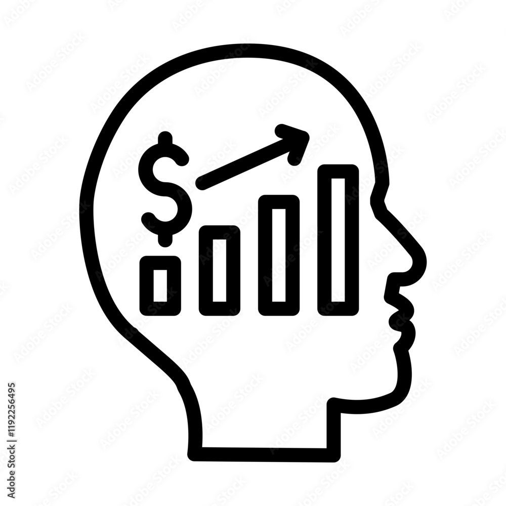 Investor Behavior Vector Line Icon Design Investor Behavior Vector Line Icon Design