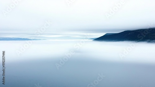 Wallpaper Mural Blurred abstract background concept. A serene foggy landscape with soft clouds enveloping the hills and distant horizon. Torontodigital.ca