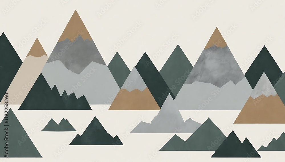 Abstract Geometric Mountain Range Landscape Art Abstract Geometric Mountain Range Landscape Art