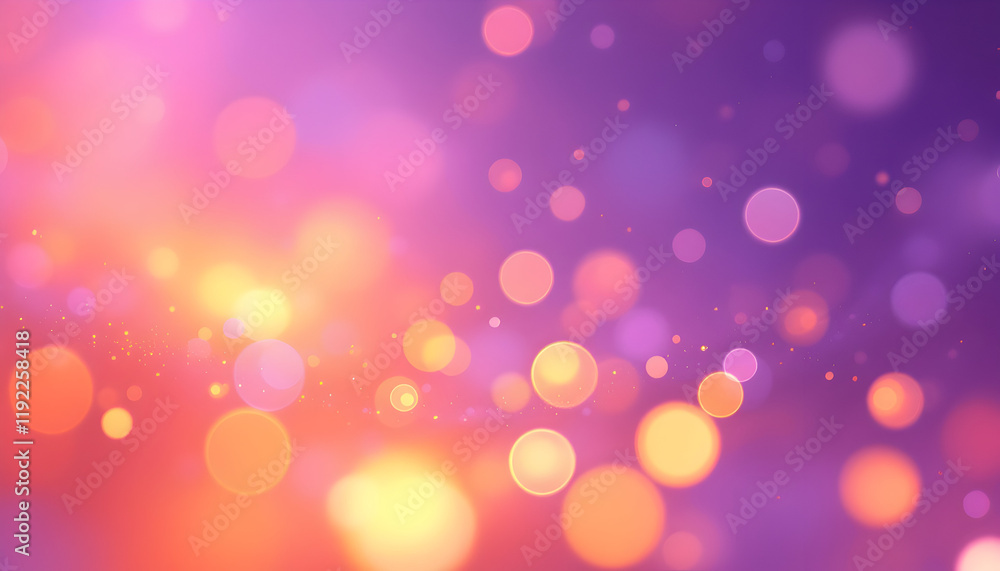 Fototapeta premium Bokeh Lights: A Dreamy Purple and Orange Abstract