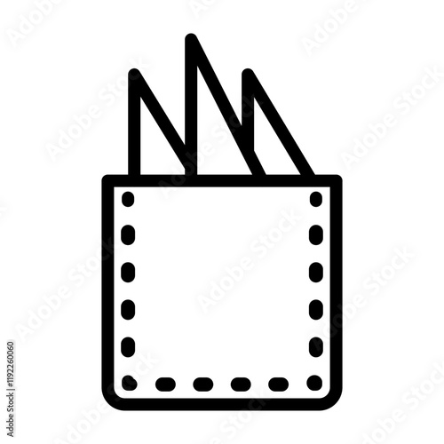 Pocket square Vector Line Icon Design