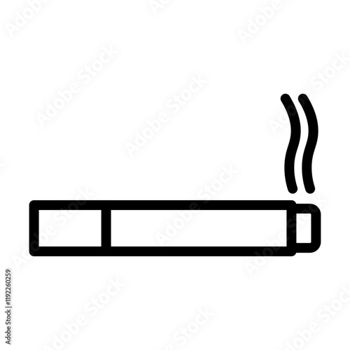 Cigarette Vector Line Icon Design