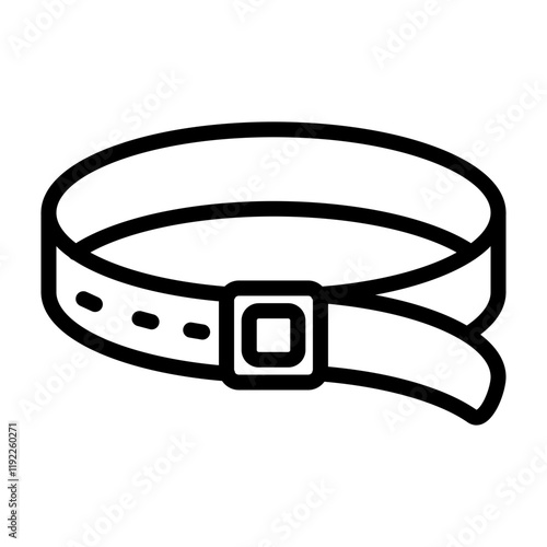 Leather Belt Vector Line Icon Design