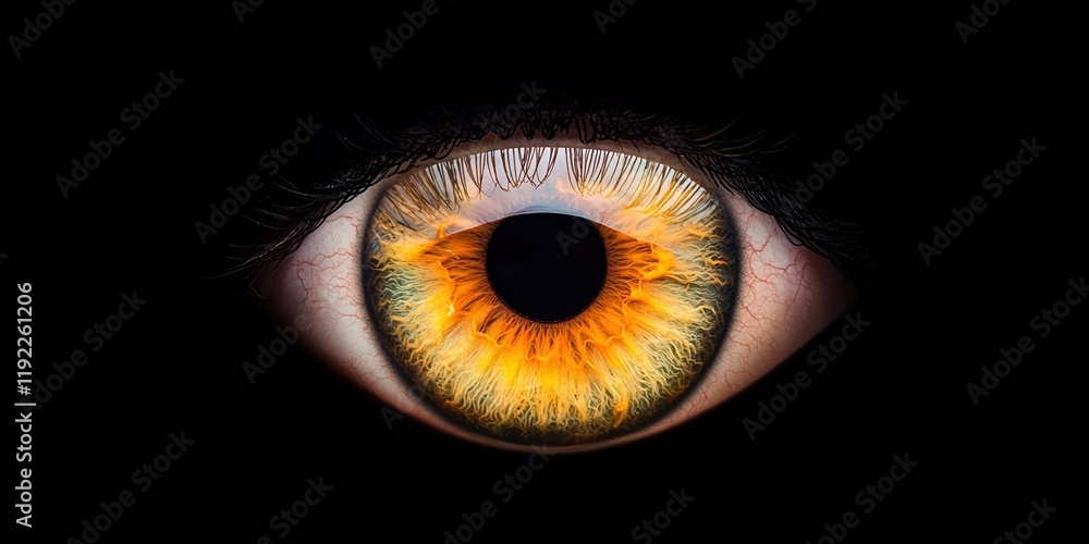 Fototapeta premium Emotional value emotion concept. Vivid close-up of a striking, multicolored human eye.