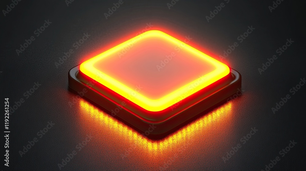 A computer chip with a bright orange glow on top, representing technology and innovation, perfect for tech-related content, digital industry, or futuristic-themed projects. A computer chip with a bright orange glow on top, representing technology and innovation, perfect for tech-related content, digital industry, or futuristic-themed projects.