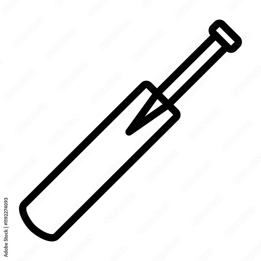 Cricket Bat Vector Line Icon Design Cricket Bat Vector Line Icon Design