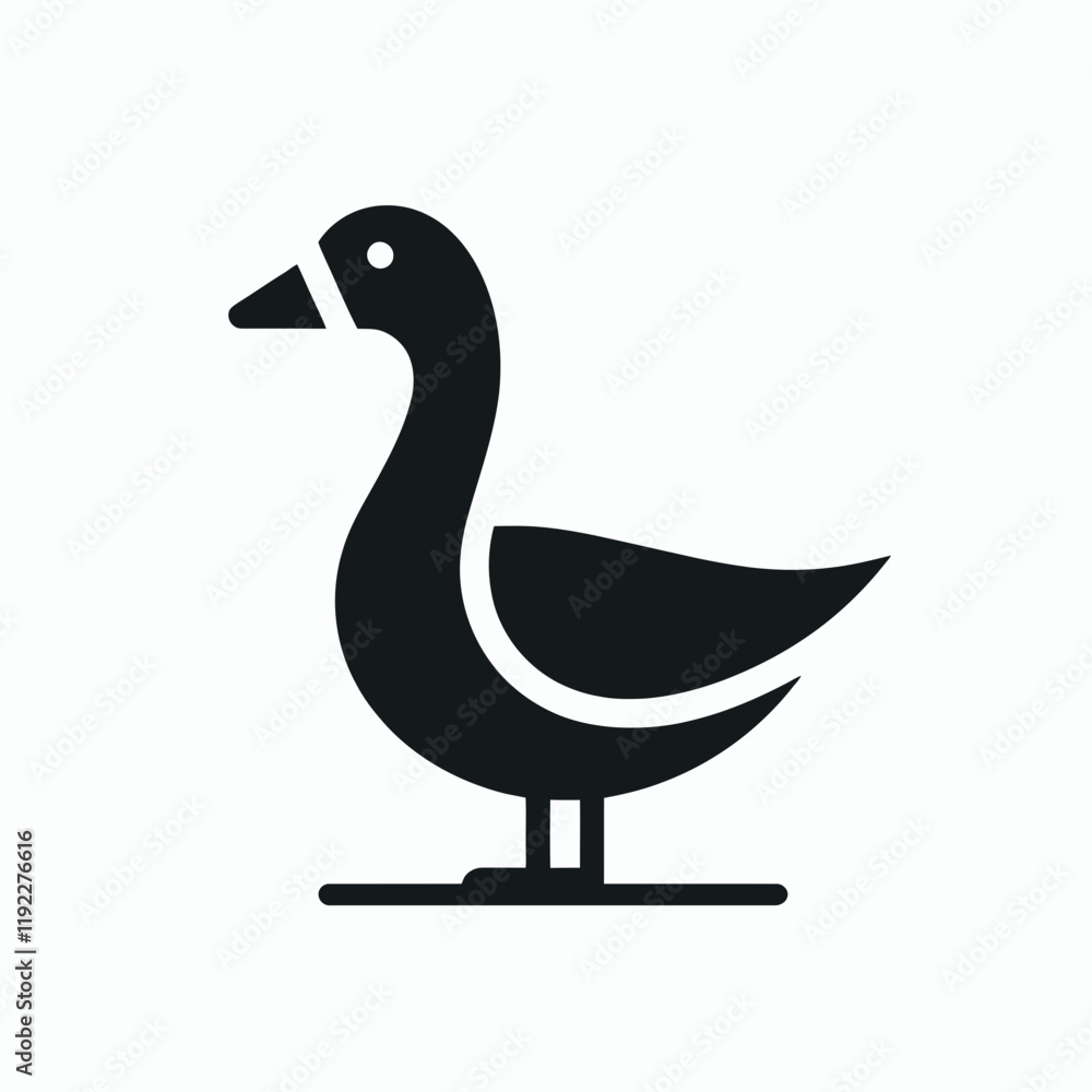 very simple flat and minimalist Goose silhouette in black on a white background very simple flat and minimalist Goose silhouette in black on a white background