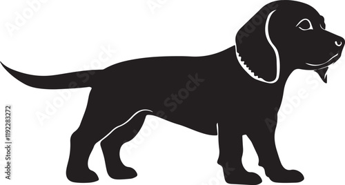 Elegant Canine Silhouette Vector: Beagle, Labrador & Pointer photo