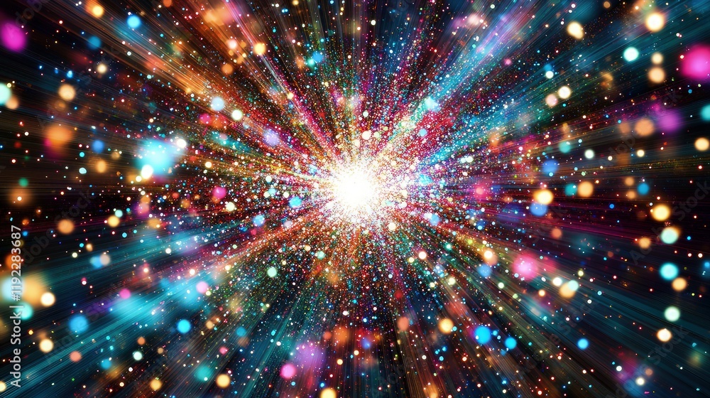 Naklejka premium Hues of gold, blue, and purple blend seamlessly, casting a dreamy, ethereal glow. 