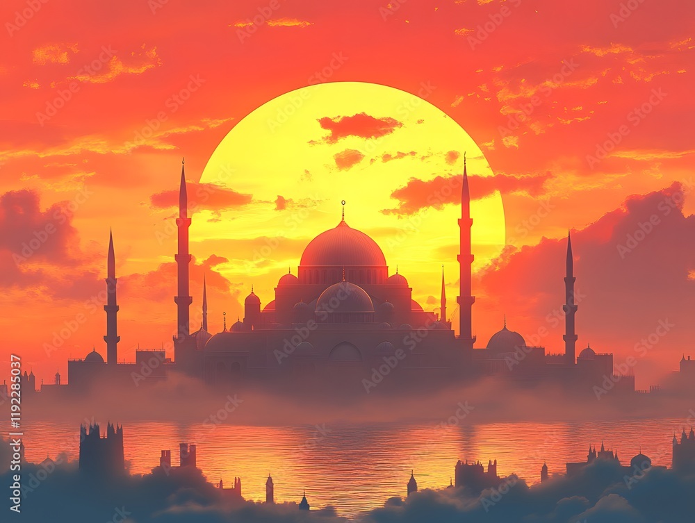 Obraz premium Ramadan Mubarak Islamic Design