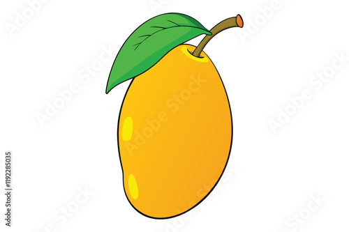 3d mango vector illustration on a white background