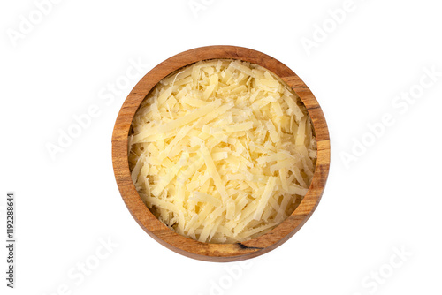 Grated parmesan cheese in t...