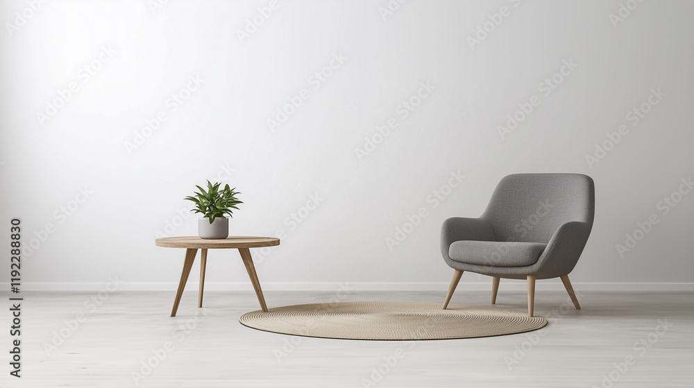 Fototapeta premium Stylish work-from-home space with modern interior aesthetics