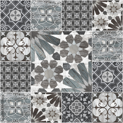 illustration Marble seamless Wall and Floor Tiles with a modern abstract decorative mosaic pattern.