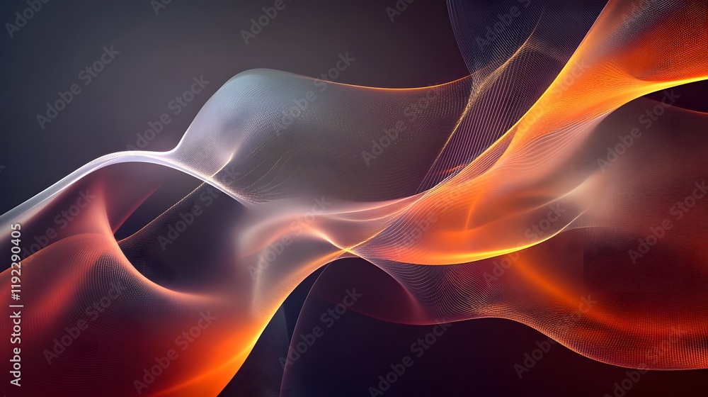 Fototapeta premium Dynamic flowing waves of light abstract visualization digital art dark background artistic perspective energy concept