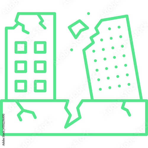 Earthquake II icon single vector illustration