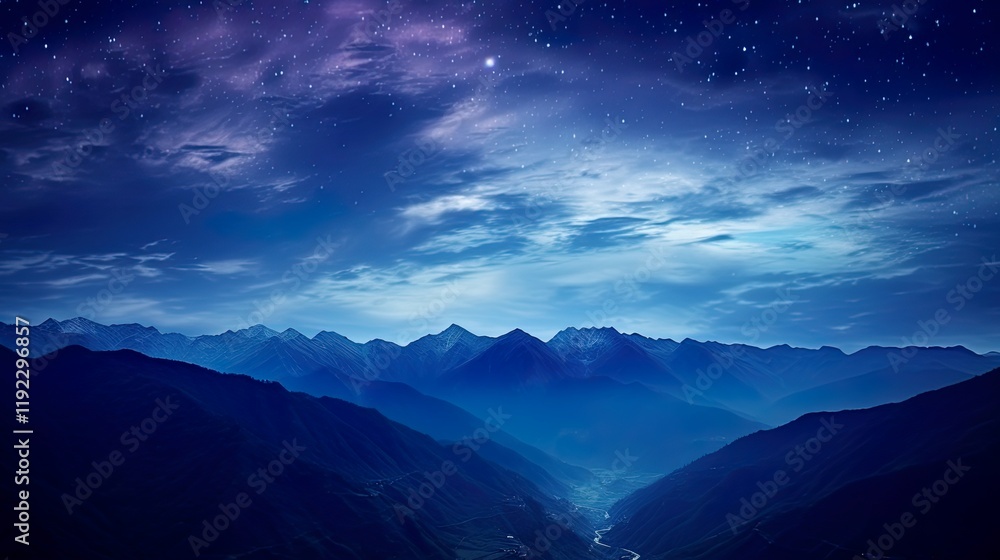 Night landscape with colorful Milky Way Beautiful mountain Starry sky with Milky Way Space background Night landscape with colorful Milky Way Beautiful mountain Starry sky with Milky Way Space background