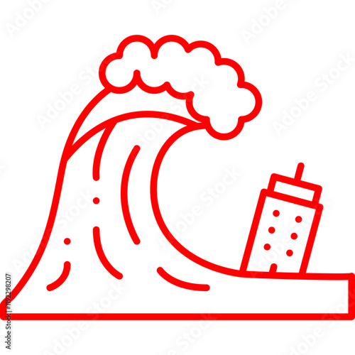 Tsunami icon single vector illustration