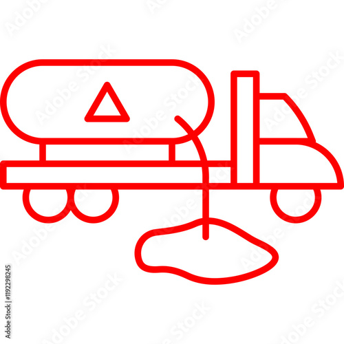 Truck Leaking Fuel icon single vector illustration