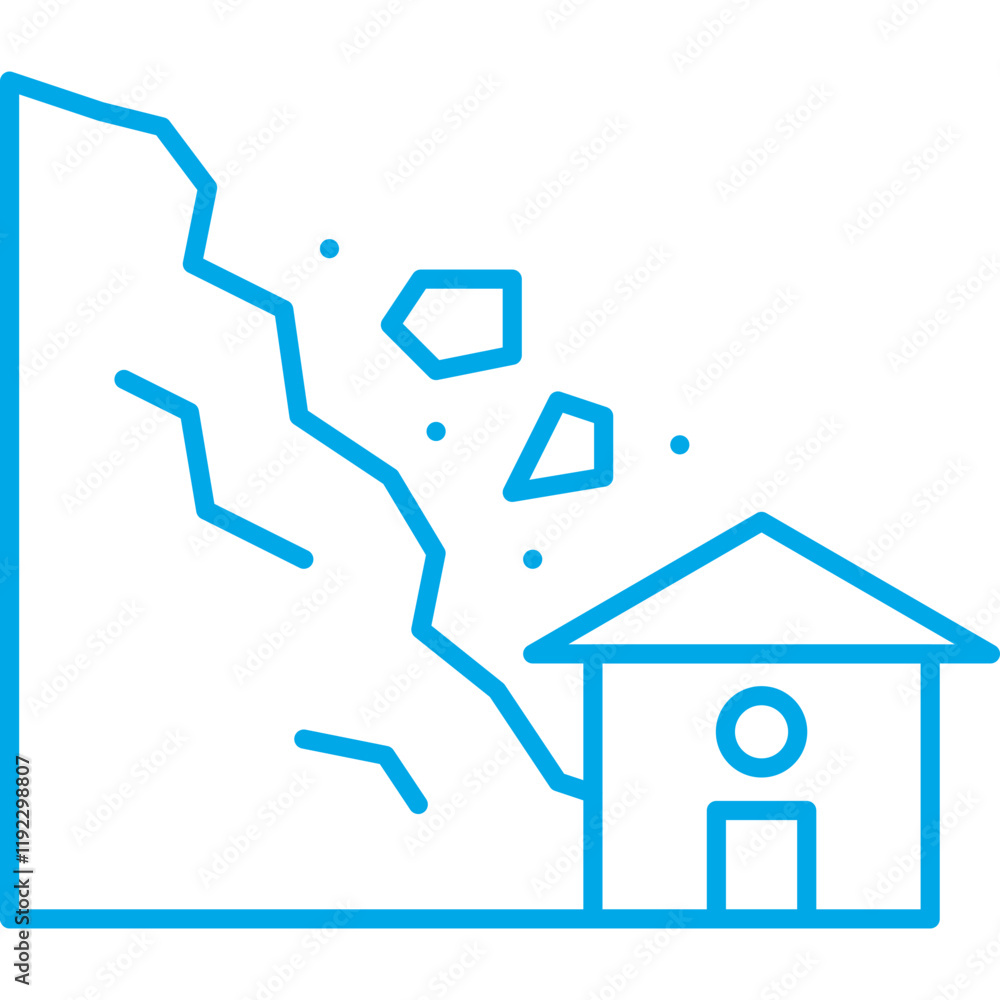 Obraz premium Landslide icon single vector illustration