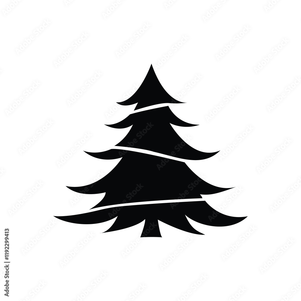 Minimalist geometric Christmas tree design with a star for modern holiday decoration Minimalist geometric Christmas tree design with a star for modern holiday decoration
