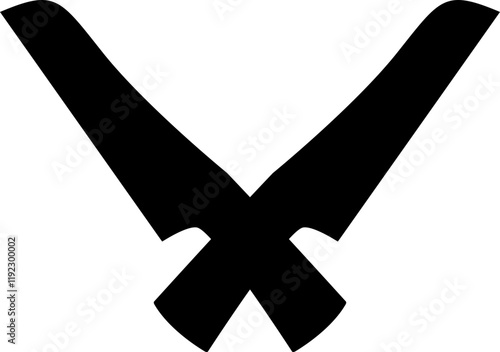 crossed knife silhouette icon