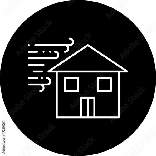 Winds Hitting House icon single vector illustration