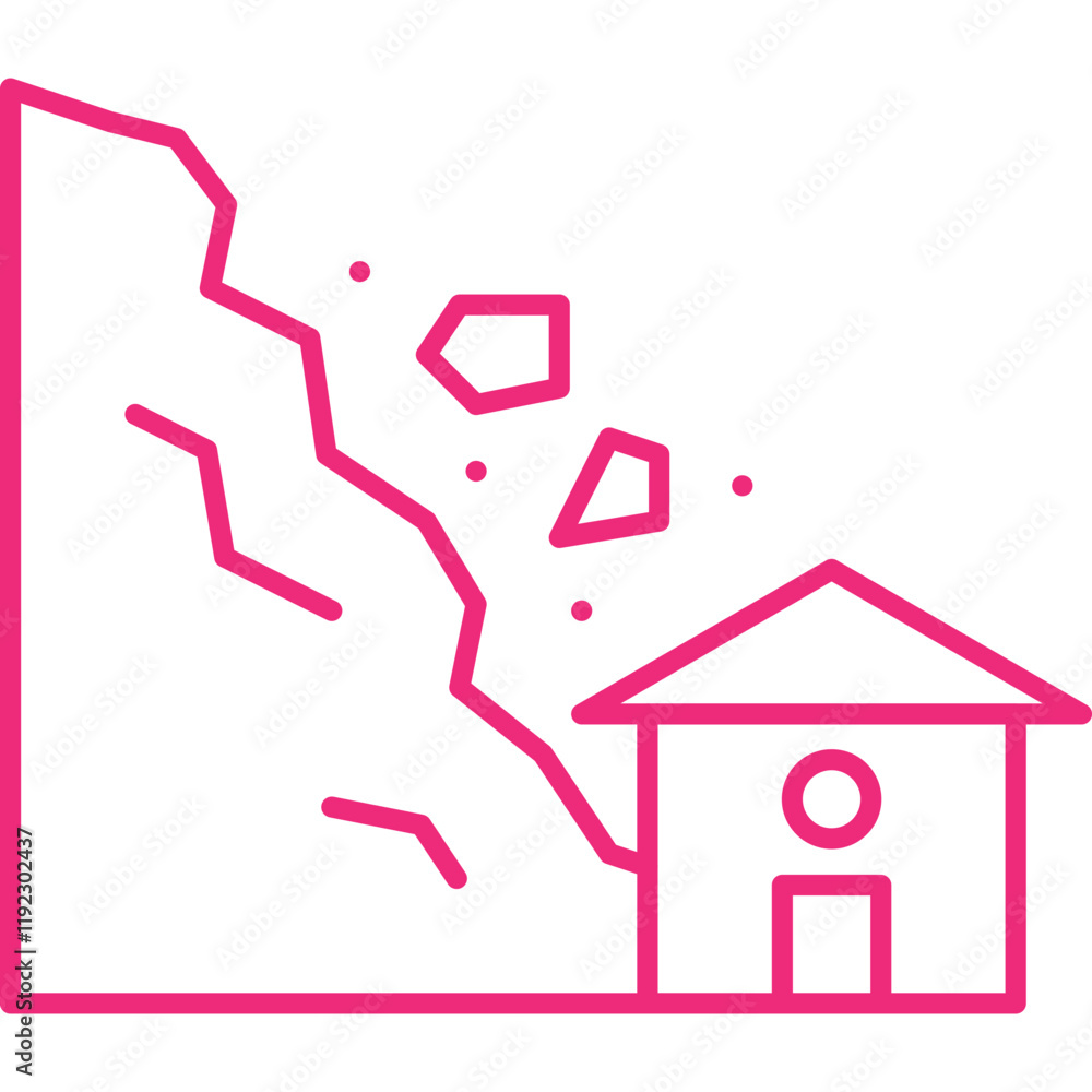 Landslide icon single vector illustration Landslide icon single vector illustration