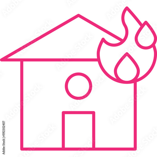 House on Fire icon single vector illustration