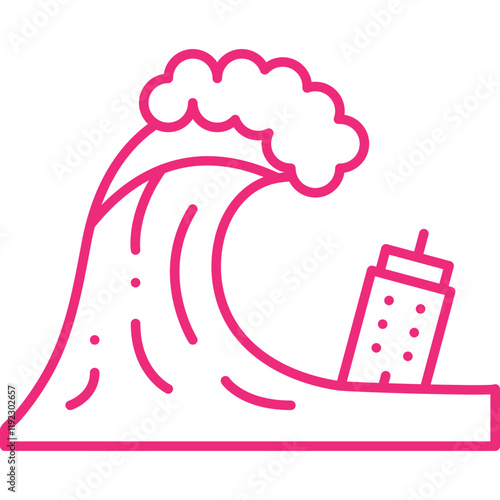 Tsunami icon single vector illustration