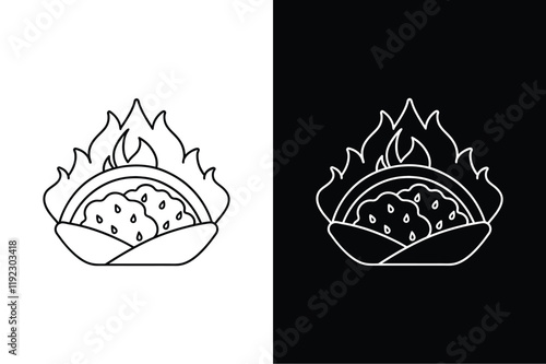 Fajitas  icon vector on White Background ,Vector Art Illustration on white background.