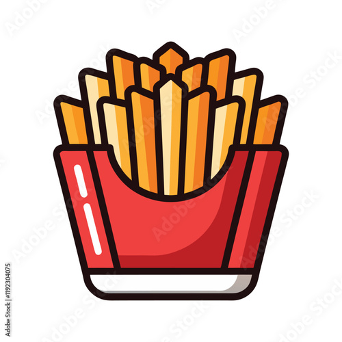 Fries icon vector on White Background ,Vector Art Illustration on white background.