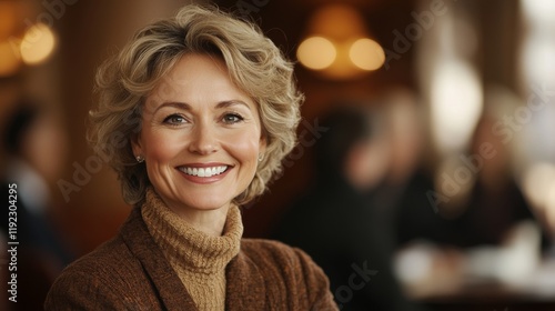 Wallpaper Mural Smiling Woman Portrait Restaurant Background Torontodigital.ca