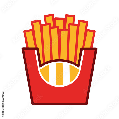 Fries icon vector on White Background ,Vector Art Illustration on white background.